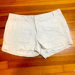 White lace shorts